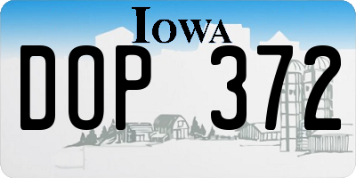 IA license plate DOP372