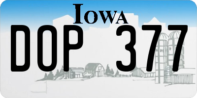 IA license plate DOP377