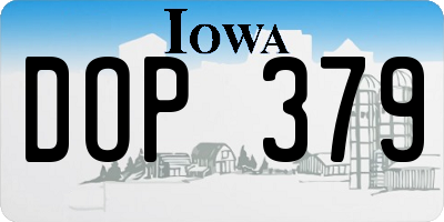 IA license plate DOP379