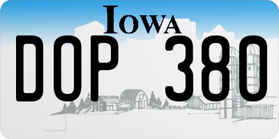 IA license plate DOP380