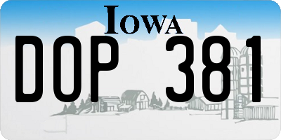 IA license plate DOP381