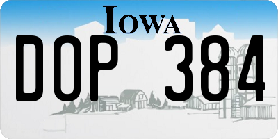 IA license plate DOP384