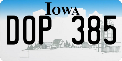 IA license plate DOP385