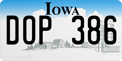 IA license plate DOP386