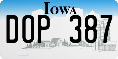 IA license plate DOP387