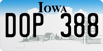 IA license plate DOP388