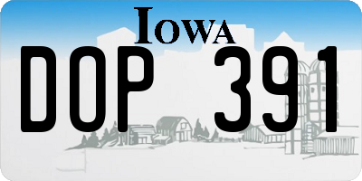 IA license plate DOP391