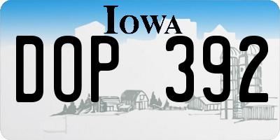 IA license plate DOP392