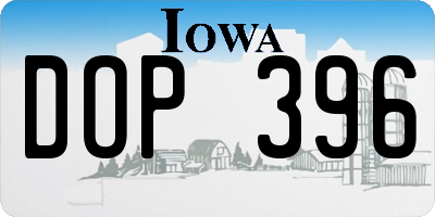 IA license plate DOP396