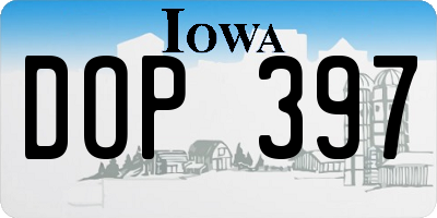 IA license plate DOP397