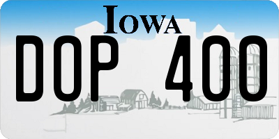 IA license plate DOP400