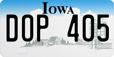 IA license plate DOP405