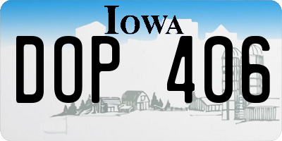 IA license plate DOP406