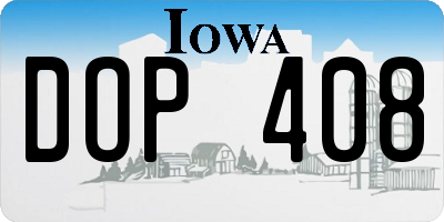 IA license plate DOP408
