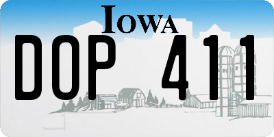IA license plate DOP411