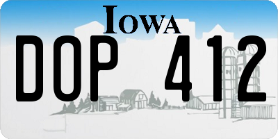 IA license plate DOP412