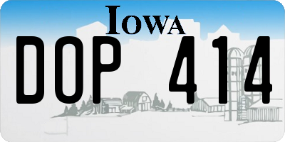 IA license plate DOP414