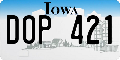 IA license plate DOP421