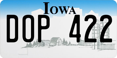 IA license plate DOP422