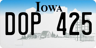IA license plate DOP425