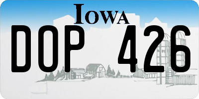 IA license plate DOP426
