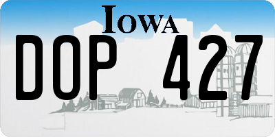 IA license plate DOP427