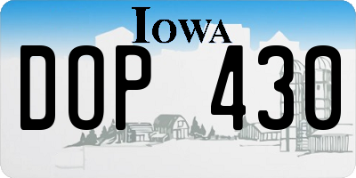 IA license plate DOP430