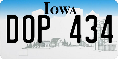 IA license plate DOP434