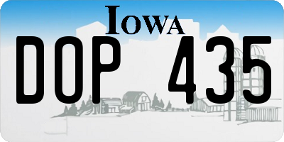 IA license plate DOP435