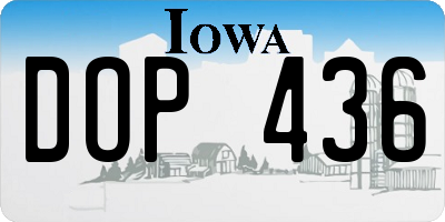 IA license plate DOP436