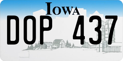 IA license plate DOP437