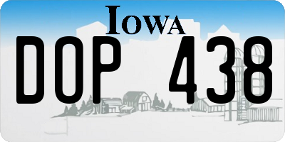 IA license plate DOP438