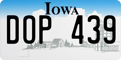 IA license plate DOP439