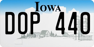 IA license plate DOP440