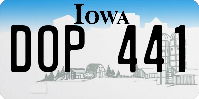 IA license plate DOP441