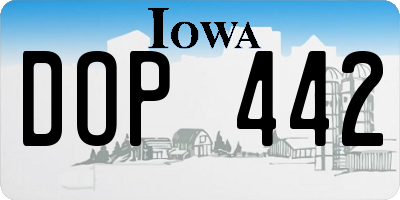 IA license plate DOP442