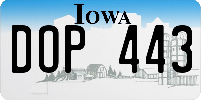 IA license plate DOP443