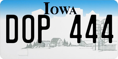 IA license plate DOP444