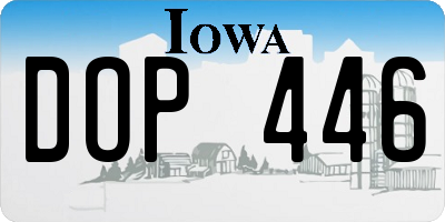IA license plate DOP446