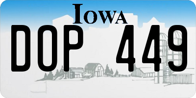 IA license plate DOP449