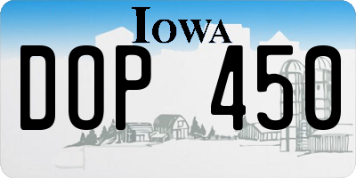 IA license plate DOP450
