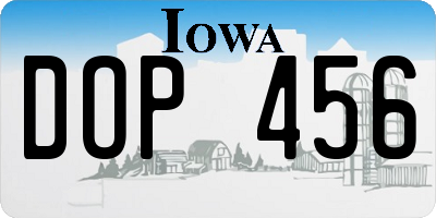 IA license plate DOP456