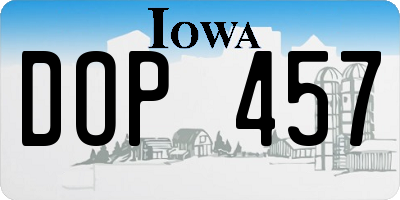 IA license plate DOP457