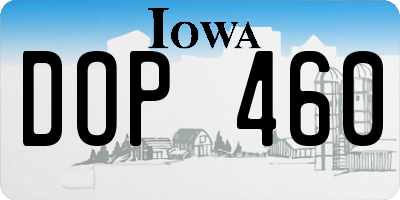 IA license plate DOP460