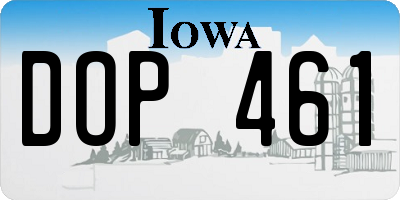 IA license plate DOP461