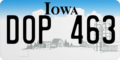 IA license plate DOP463