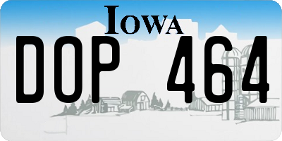 IA license plate DOP464