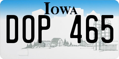 IA license plate DOP465