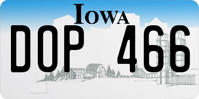 IA license plate DOP466