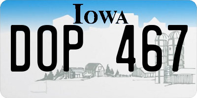 IA license plate DOP467